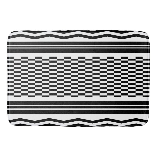 Bath Mat/Zig Zags and Checkered Mat (Front)
