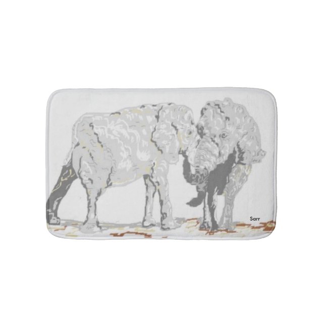 Bath Mats/ Elephants Bathroom Mat (Front)