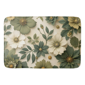Bath Mats & Rugs green flowers pattern