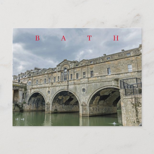 Bath Pulteney Bridge view postcard (Front)