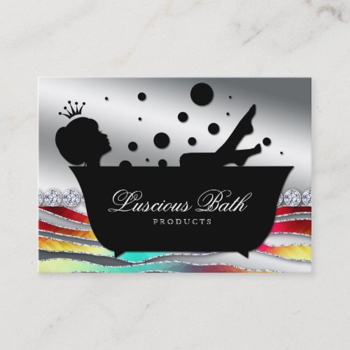 Bath Queen Nail Salon Bubbles Bold Business Card
