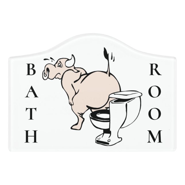 Bath Room Door Sign (Small Crest Front)
