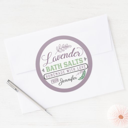 Bath Salts Labels Stickers Custom Lavendar Zazzle