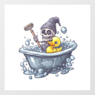 Bath Time Bones � Cute Funny Skull in Tub Wall Decal