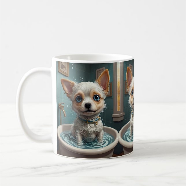 Bath-time Buddies animals in a bath Coffee Mug (Left)