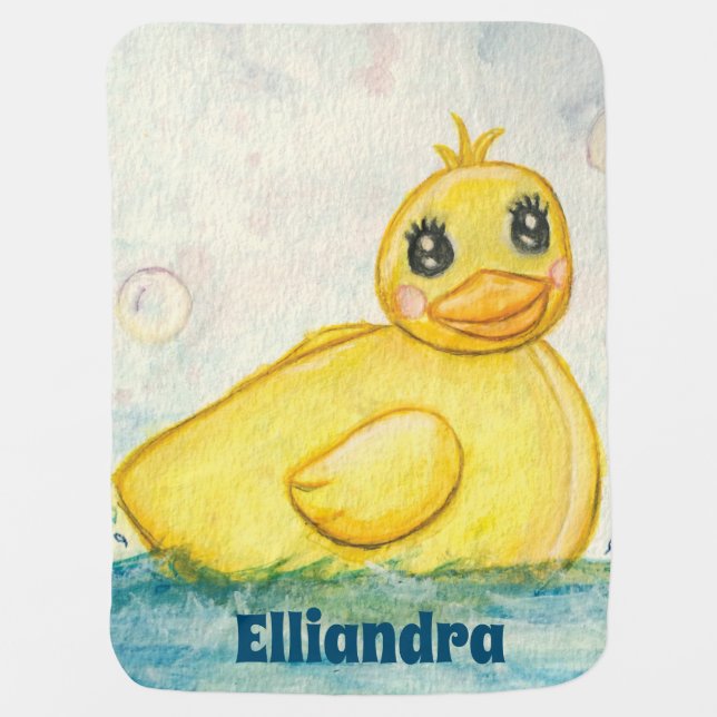 Bath Time Ducky Baby Blanket (Front)