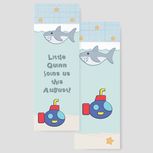 Bath Time Fancies Baby Shower Favor Bookmarks