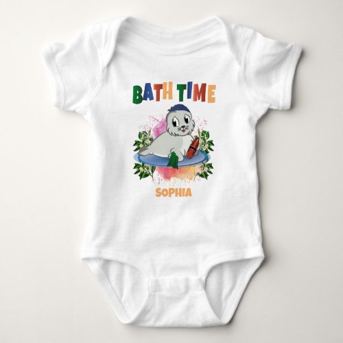 BATH TIME FUNNY COLORFUL PERSONALIZED KIDS BABY BODYSUIT