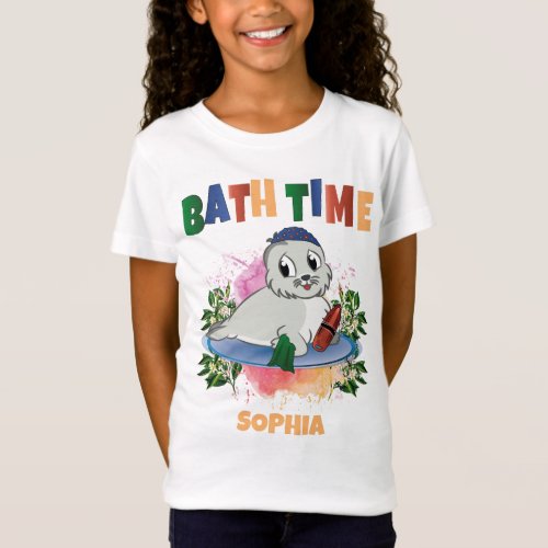 BATH TIME FUNNY COLORFUL PERSONALIZED KIDS T_Shirt