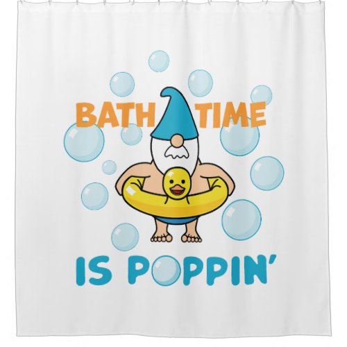 Bath Time Gnome Shower Curtain