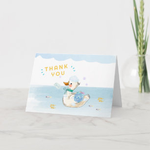 Bath Time Little Duckling Baby Shower Thank You Card