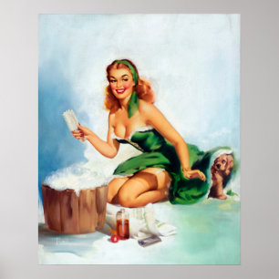 Bath Time Pin Up Poster