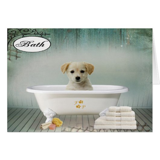 Bath time puppy cards (Front Horizontal)