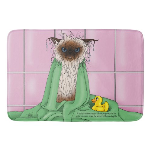 Bath Time Siamese Cat Bathroom Mat