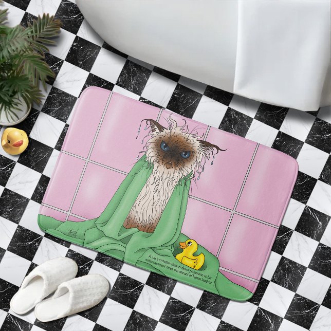 Bath Time Siamese Cat Bathroom Mat (Creator Uploaded)