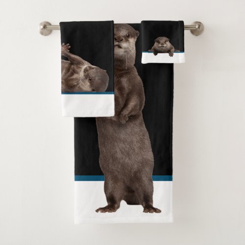 Bath Time Weasels  _  Cute Otters Bath Towel Set