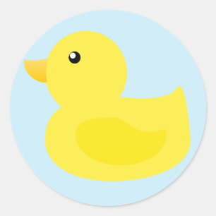 Bath Time Yellow Duck Classic Round Sticker