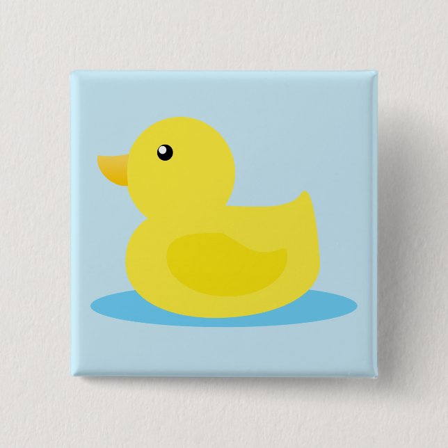 Bath Time Yellow Duck Pinback Button (Front)