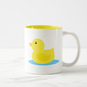 Bath Time Yellow Duck Two-Tone Coffee Mug