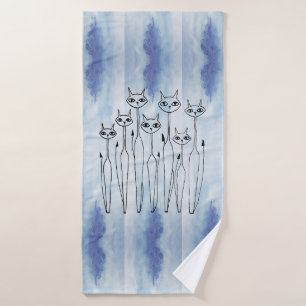 Bath Towel (Hand-drawn Cats)