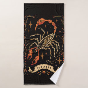 Bath Towel Scorpio Celestial Zodiac Art