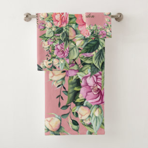 Bath Towel Set 3pc. Peonies from the Garden Opt. 3