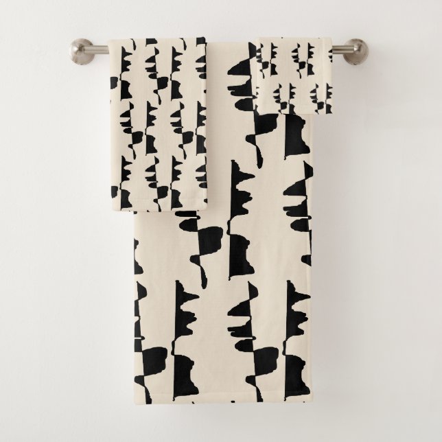 Bath Towel Set - Abstract Dual Face (Insitu)