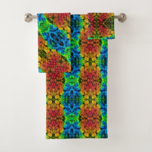 Bath Towel Set Hummingbird Feathers