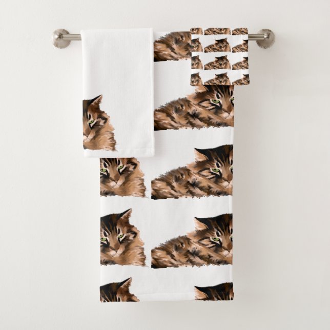 Bath Towel Set - Maine Coon Cat (Insitu)