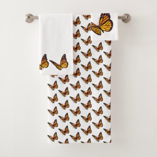 Bath Towel Set _ Monarch Butterflies