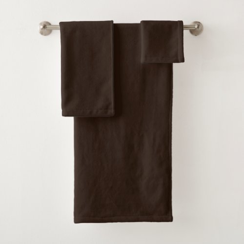 Bath Towel Set Rich Dark Brown Plush 