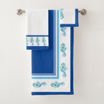 Bath Towel Set Seaside Royal Multi Color by photographybydebbie at Zazzle
