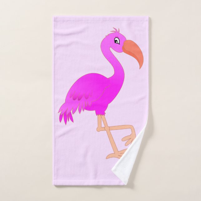 Bath Towel Set with Pink Flamingo (Hand Towel)