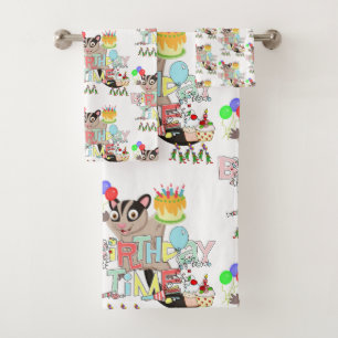 Bath Towel Sets, Happy Birthday Possum Cake