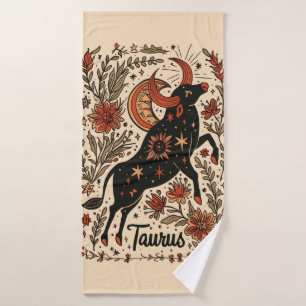Bath Towel Taurus Celestial Zodiac Art