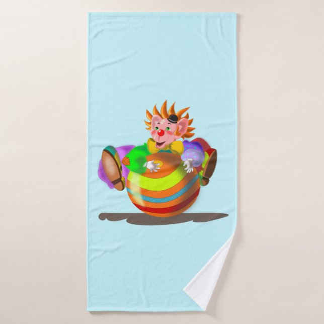 Bath Towel with Happy Clown (Bath Towel)