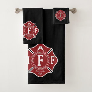 bath towels sets with firefighter maltese cross