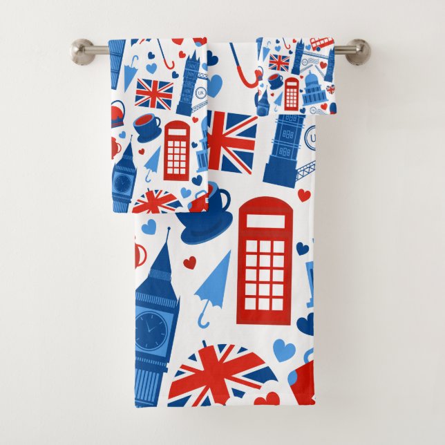 bath Towels Symbols of London (Insitu)