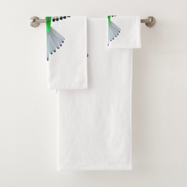 Bath Towels with Colorful Bird Flying (Insitu)