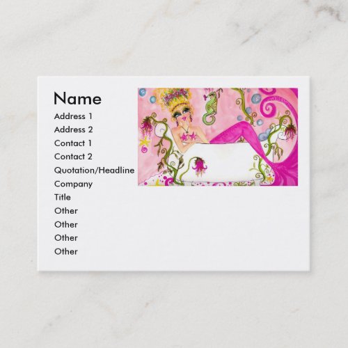 Bath tub mermaid , Name, Address 1, Add... Business Card Templates