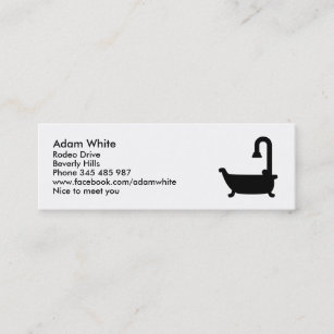 Bath tub shower mini business card