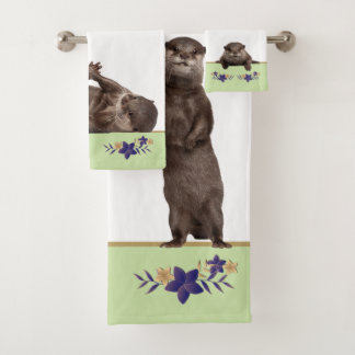 Bath Wild Animals Weasels  -  Baby Otters Towel Set