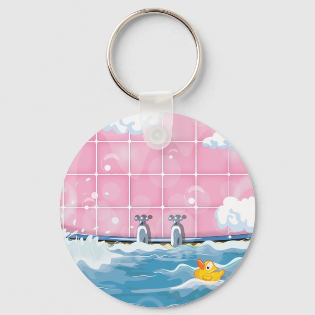Bath Yellow Duck Keychain (Front)