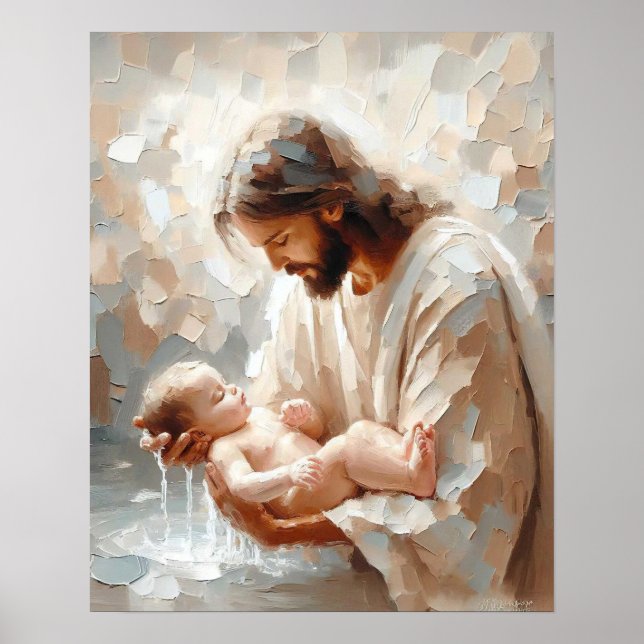 Bathe in Love, Christian Art, Nursery Children Art Poster (Front)