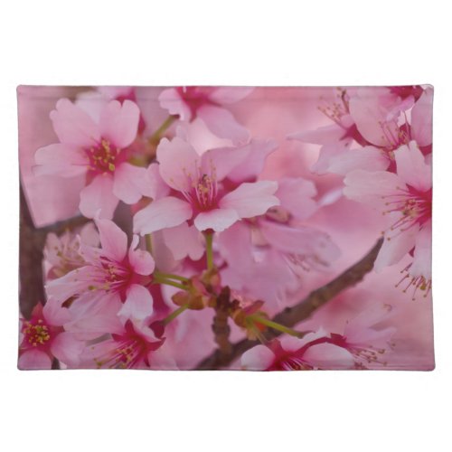 Bathed in Pink Japanese Cherry Blossoms Cloth Placemat