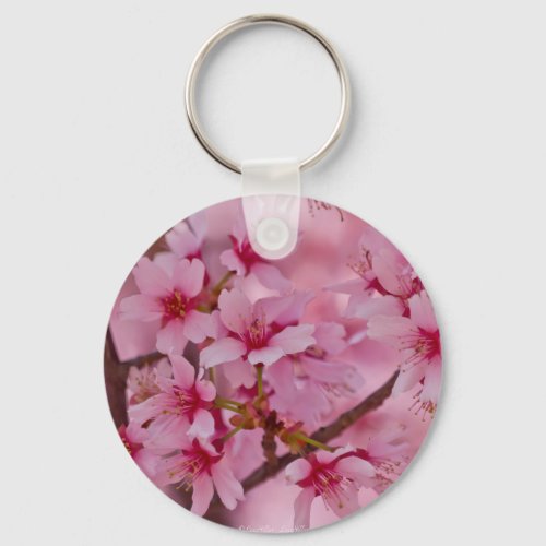 Bathed in Pink Japanese Cherry Blossoms Keychain