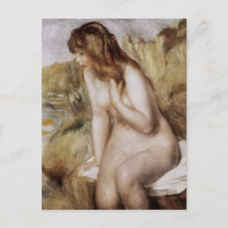 Bather Sitting on a Rock, Pierre-Auguste Renoir Postcard