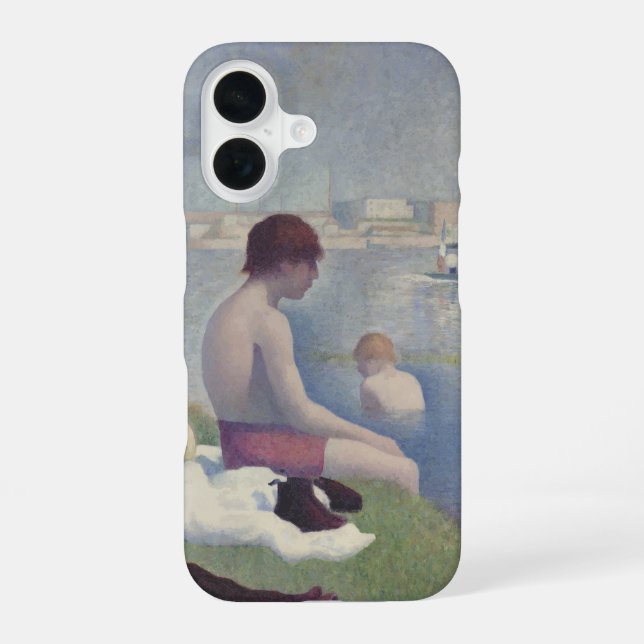Bathers at Asnières by Georges Pierre Seurat iPhone Case (Back)