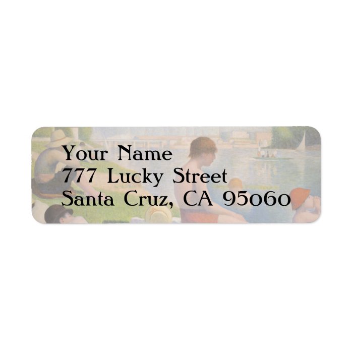 Bathers at Asnieres by Georges Seurat Custom Return Address Labels