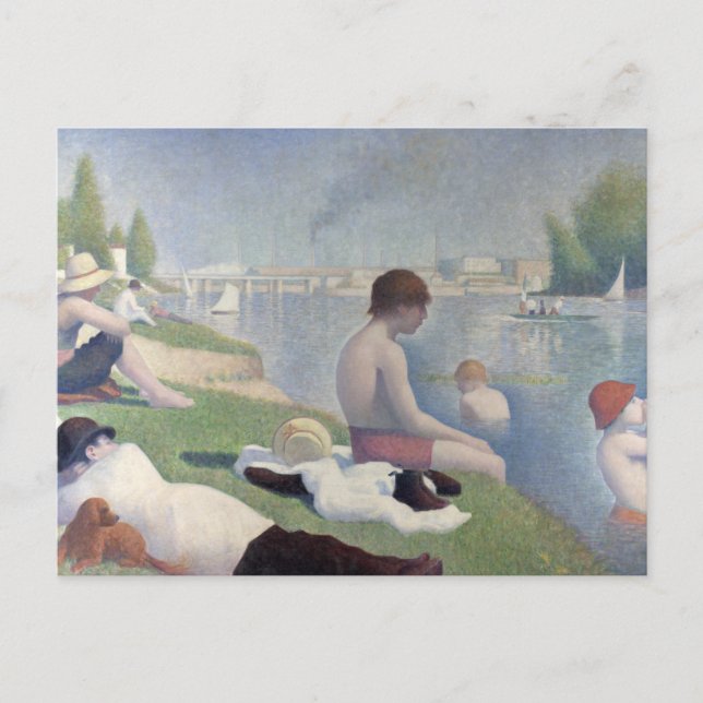 Bathers at Asnieres by Georges Seurat Postcard (Front)